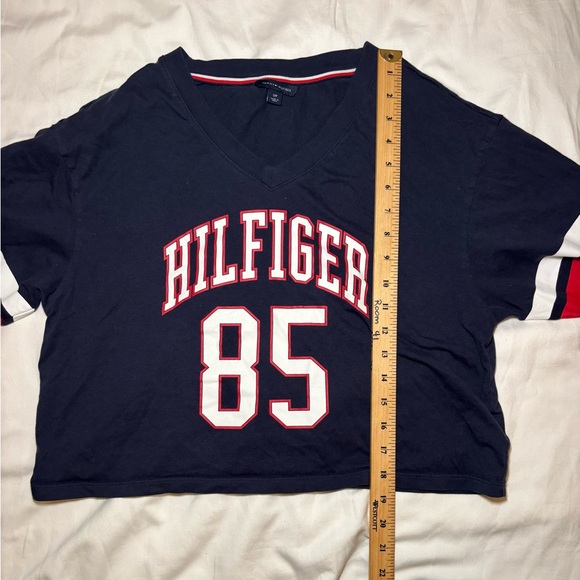 Tommy Hilfiger Women’s 85 Varsity Crop Top Navy Retro Jersey Size S - Picture 6 of 9